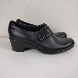 CLARKS Womens GENETTE CURVE Leather Closed Clogs 8.5 M